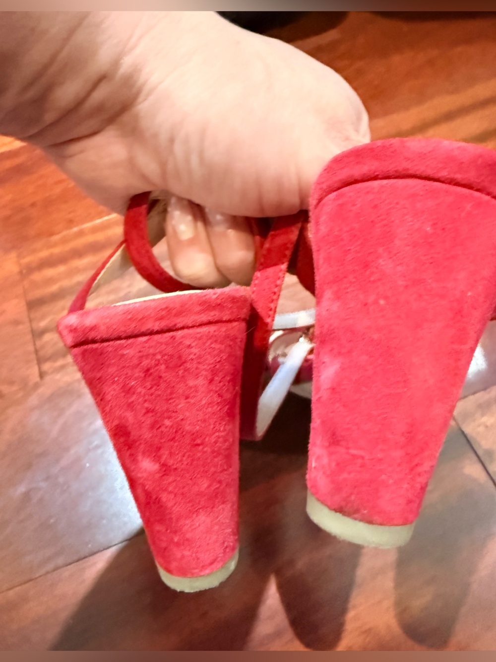 kate spade Red Suede Open-Toe Ankle Strap Sandals - Picture 7 of 7